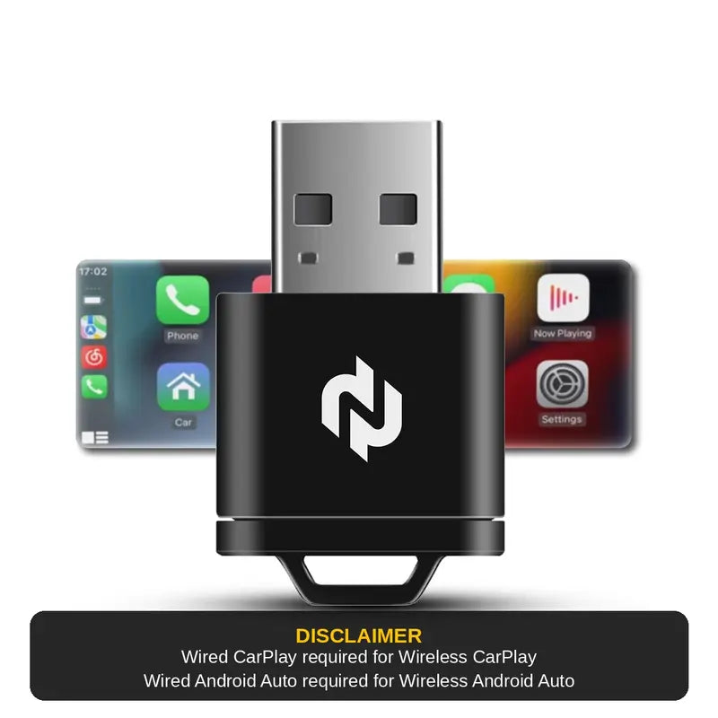 📻 Wireless CarPlay & Android Auto Adapter｜USB‑C Plug‑and‑Play Wired to Wireless Bluetooth Car Audio Converter