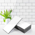 🏠 100Pcs Glossy White PVC Peel and Stick Backsplash Tile, 3''x6'' Self-Adhesive Subway Tile for Kitchen Bathroom Wall Decor