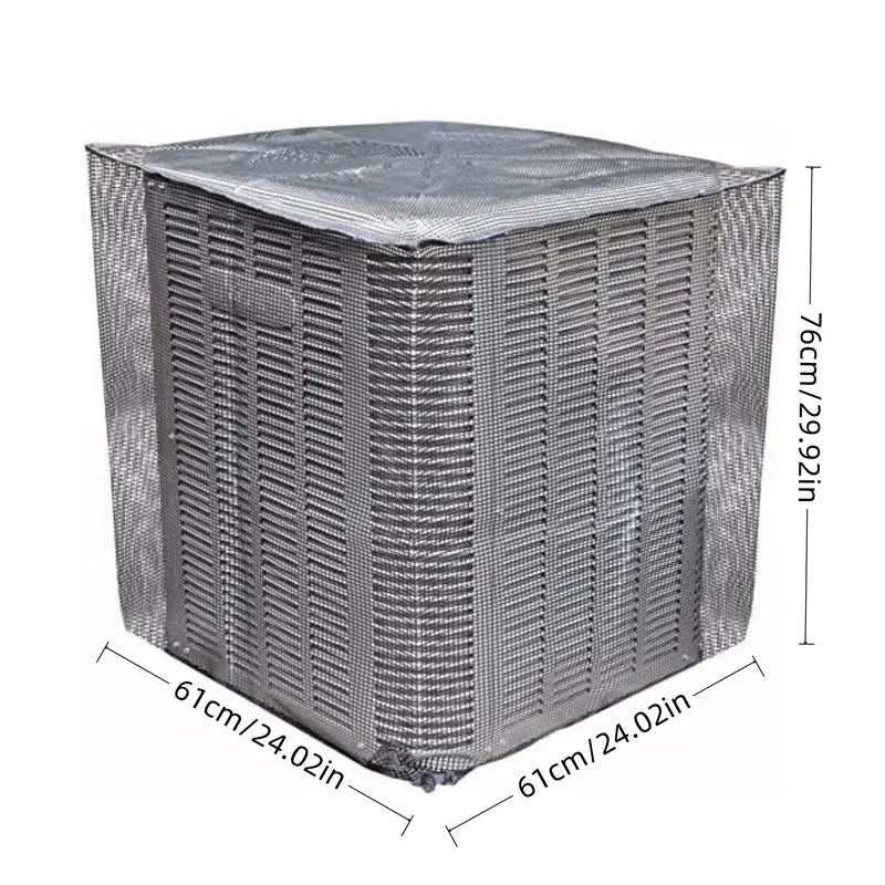 🌬️ Heavy-Duty Full Mesh Air Conditioner Cover, All-Season Outdoor AC Unit Protector, Rainproof Dust Cover