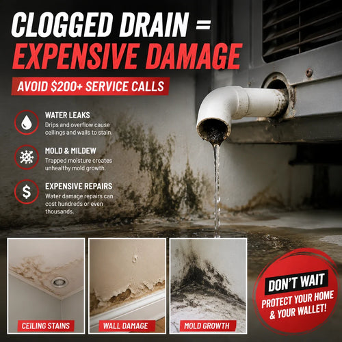 🔧 AC Drain Cleaner Tool, Clear Clogs Fast, No Plumber Required