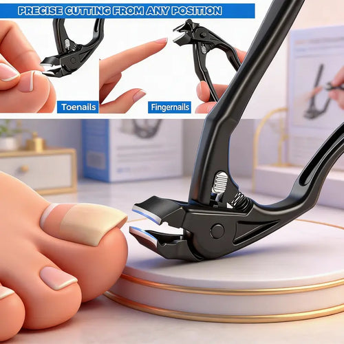 ✂️ Extra Long Handle Toenail Clipper for Seniors, Black Curved Tip Sharp Durable Blade