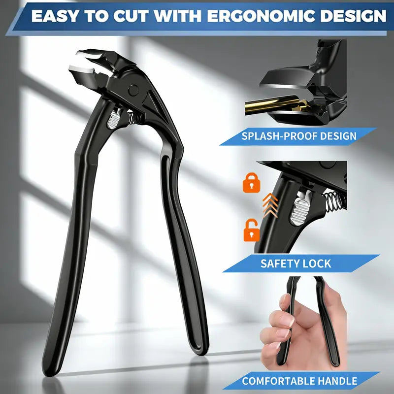 ✂️ Extra Long Handle Toenail Clipper for Seniors, Black Curved Tip Sharp Durable Blade