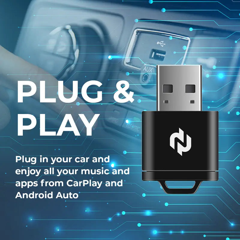 📻 Wireless CarPlay & Android Auto Adapter｜USB‑C Plug‑and‑Play Wired to Wireless Bluetooth Car Audio Converter