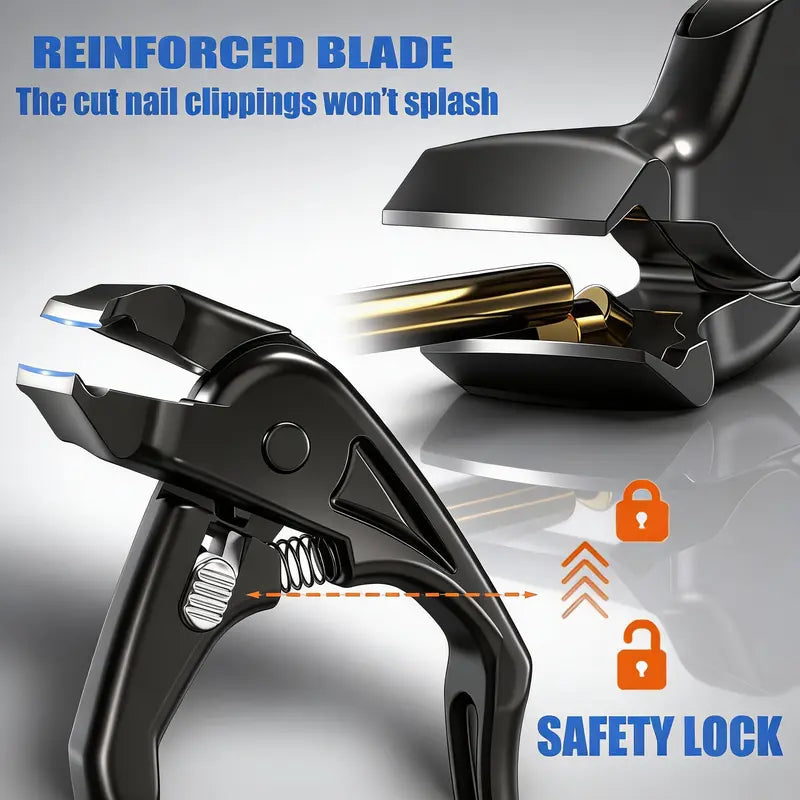 ✂️ Extra Long Handle Toenail Clipper for Seniors, Black Curved Tip Sharp Durable Blade