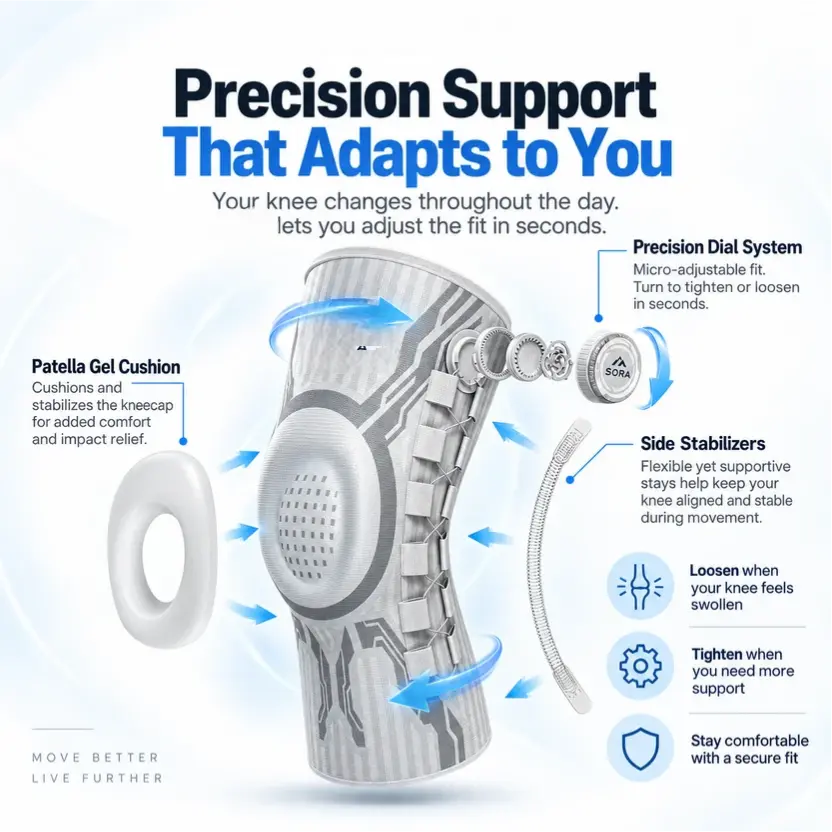 🦵 Adjustable Knee Support Brace | Targeted Compression, Anti-Slip, For Knee Discomfort & Daily Movement