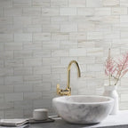 🏠 100Pcs Glossy White PVC Peel and Stick Backsplash Tile, 3''x6'' Self-Adhesive Subway Tile for Kitchen Bathroom Wall Decor