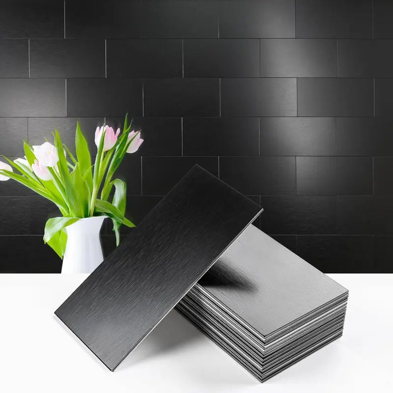 🏠 100Pcs Glossy White PVC Peel and Stick Backsplash Tile, 3''x6'' Self-Adhesive Subway Tile for Kitchen Bathroom Wall Decor