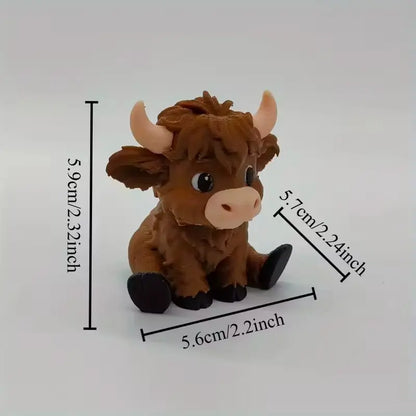 3D Printed Highland Cow Desk Pet Decor